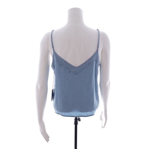 Indigo Rising Juniors Size Medium Solid Blue Button Tank Top Shirt - Picture 5 of 7